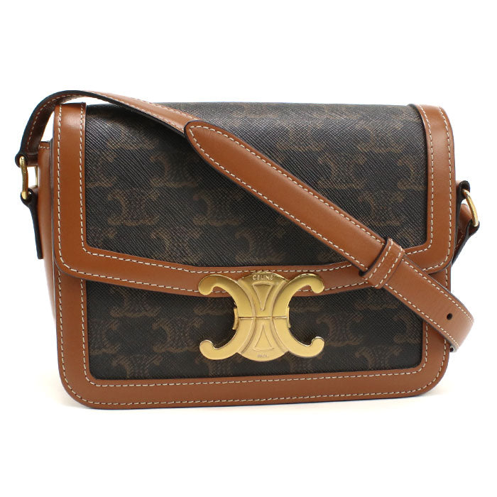 CELINE【セリーヌ】 188882BZ4.04LU トリオンフバッグ ティーン 斜め掛け ショルダーバッグ/トリオンフキャンバス/カーフ レディース