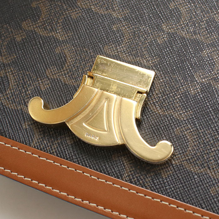 CELINE【セリーヌ】 188882BZ4.04LU トリオンフバッグ ティーン 斜め掛け ショルダーバッグ/トリオンフキャンバス/カーフ レディース