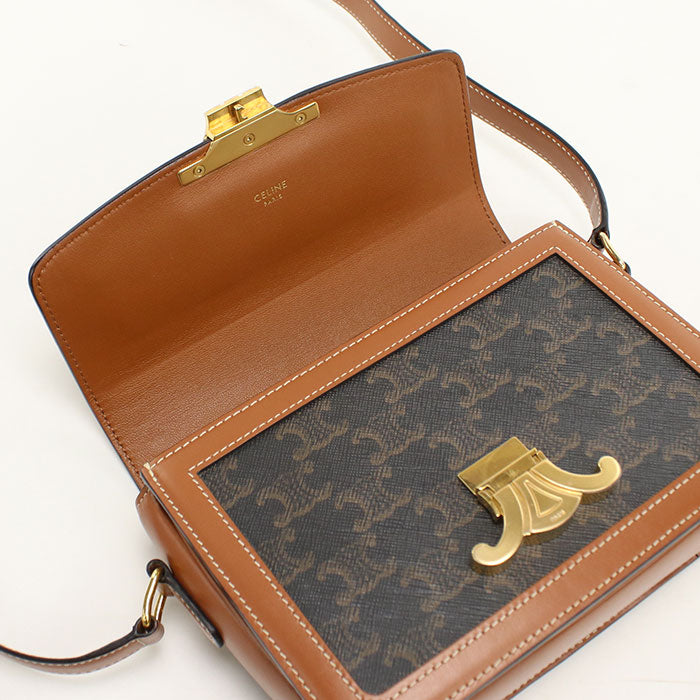 CELINE【セリーヌ】 188882BZ4.04LU トリオンフバッグ ティーン 斜め掛け ショルダーバッグ/トリオンフキャンバス/カーフ レディース