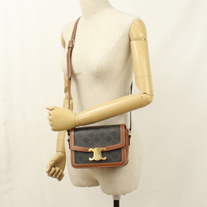 CELINE【セリーヌ】 188882BZ4.04LU トリオンフバッグ ティーン 斜め掛け ショルダーバッグ/トリオンフキャンバス/カーフ レディース