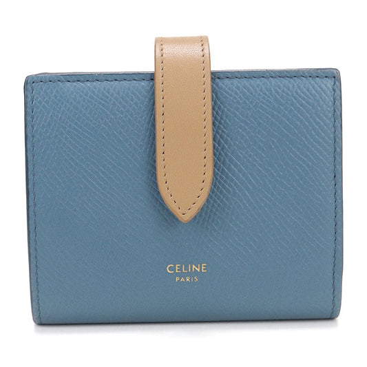 CELINE スモール ストラップウォレット 二つ折り財布 レザー レディース