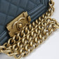 CHANEL Boy Chanel Caviar Chain Shoulder Bag - Blue