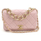 CHANEL Matelassé Lambskin Chain Shoulder Bag - Pink