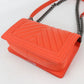 CHANEL Boy Chanel Lambskin Chain Shoulder Bag - Orange