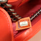 CHANEL Boy Chanel Lambskin Chain Shoulder Bag - Orange