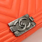 CHANEL Boy Chanel Lambskin Chain Shoulder Bag - Orange