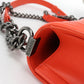 CHANEL Boy Chanel Lambskin Chain Shoulder Bag - Orange