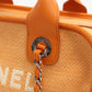 CHANEL Deauville Bowling Bag Canvas Handbag with Chain Shoulder Bag - Orange