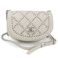 CHANEL Coco Eyelet Leather Chain Shoulder Bag - White
