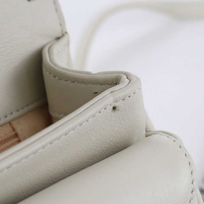 CHANEL Coco Eyelet Leather Chain Shoulder Bag - White