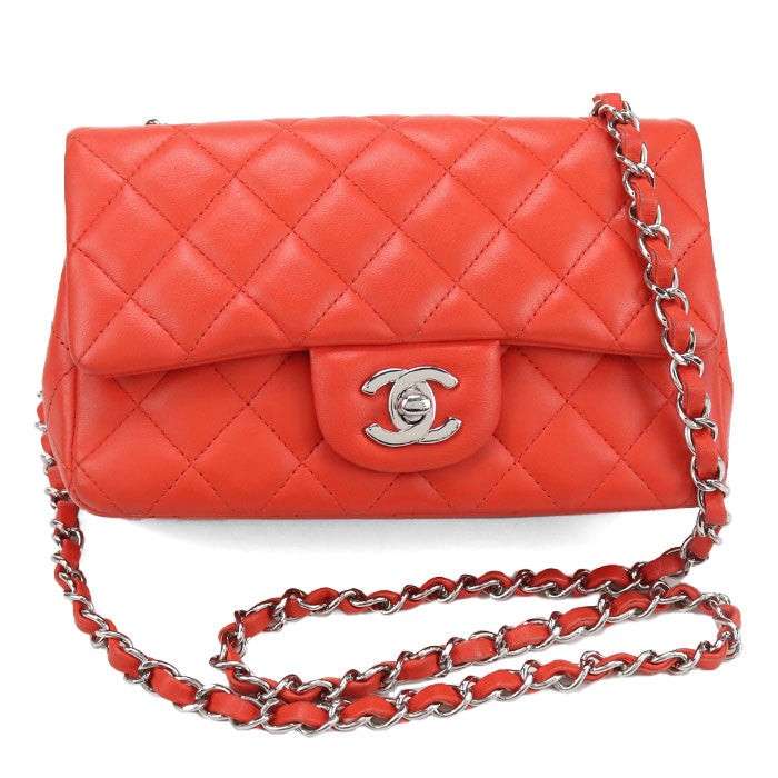 CHANEL Matelassé Lambskin Chain Shoulder Bag - Red