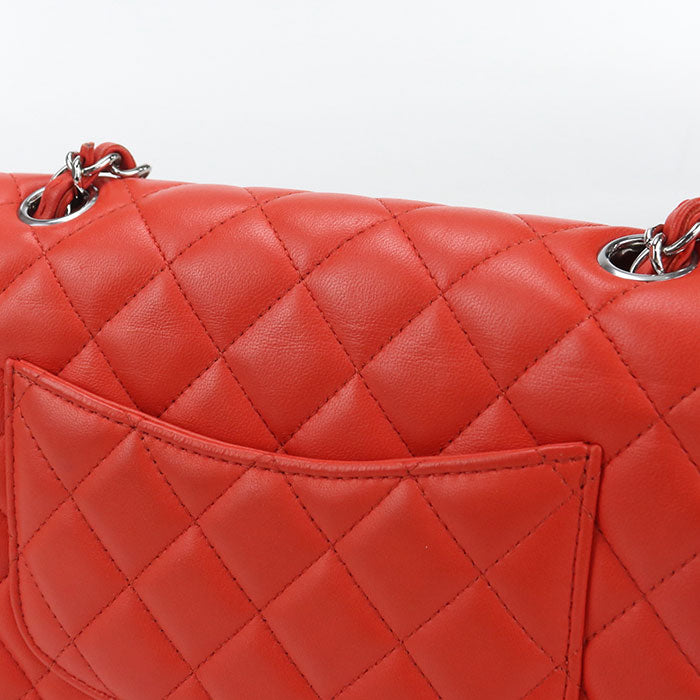 CHANEL Matelassé Lambskin Chain Shoulder Bag - Red