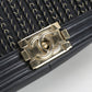 CHANEL Boy Chanel Lambskin Chain Shoulder Bag - Black