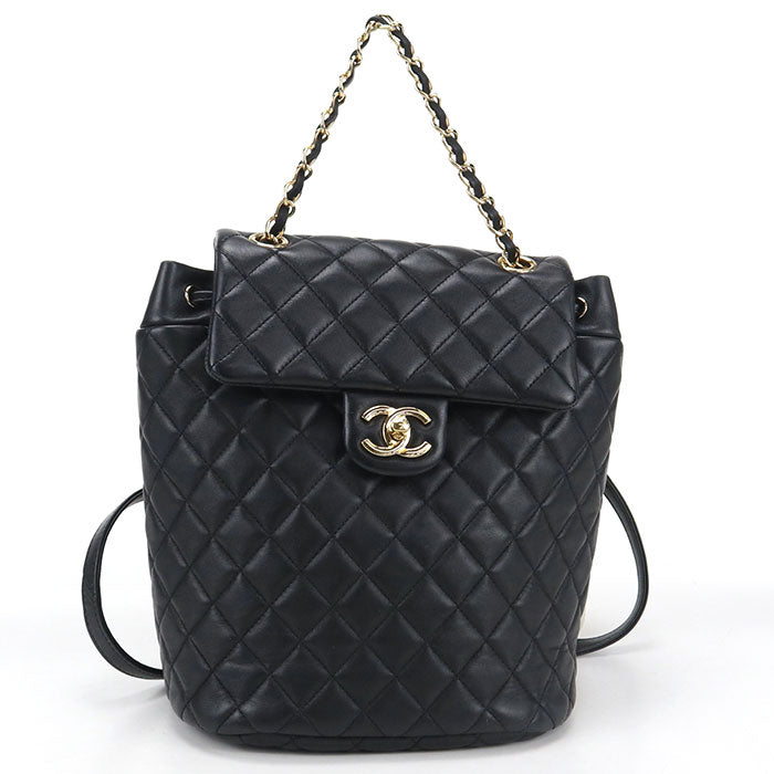 CHANEL Matelassé Lambskin Mini Backpack - Black