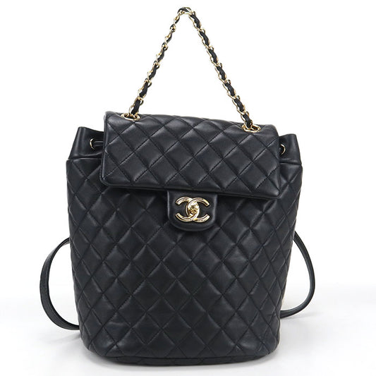 CHANEL Matelassé Lambskin Mini Backpack - Black