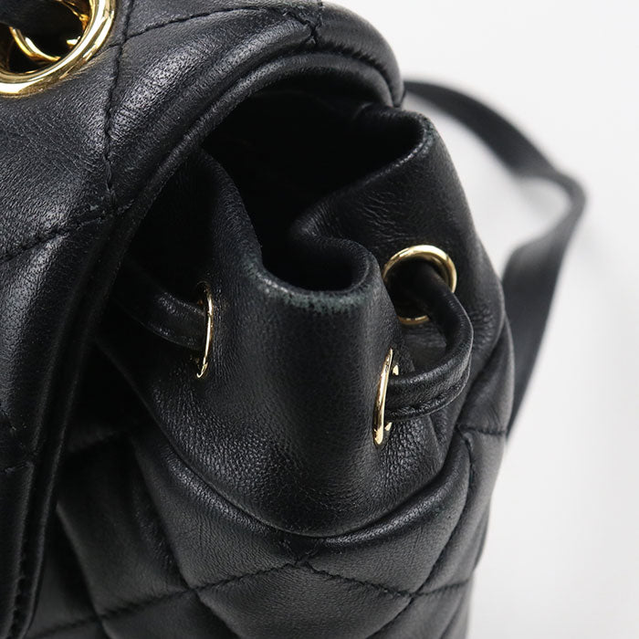 CHANEL Matelassé Lambskin Mini Backpack - Black