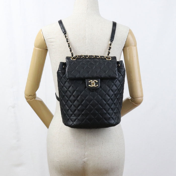 CHANEL Matelassé Lambskin Mini Backpack - Black