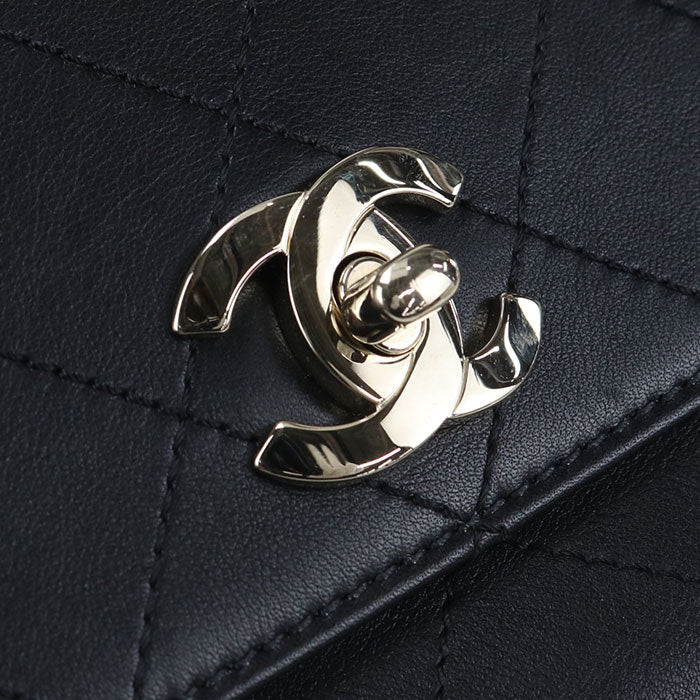 CHANEL Lambskin Handbag Chain Shoulder Bag - Black