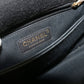 CHANEL Chevron Cotton Handbag with Chain Shoulder Bag - Black