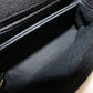 CHANEL Chevron Cotton Handbag with Chain Shoulder Bag - Black