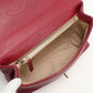 CHANEL Chevron V-Stitch Coco Mark Leather Chain Shoulder Bag - Red