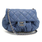 CHANEL Matelassé Lambskin Chain Shoulder Bag - Blue