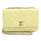 CHANEL Matelassé Lambskin Chain Wallet Shoulder Bag - Yellow