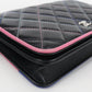 CHANEL Matelassé Lambskin Chain Wallet Shoulder Bag - Black 