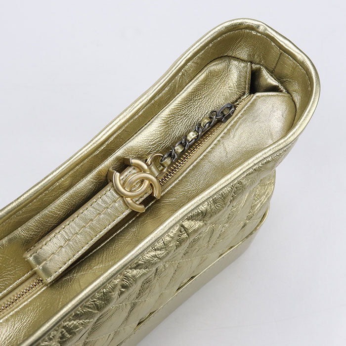 CHANEL Gabrielle de Chanel Medium Hobo Bag with Leather Chain Shoulder Bag - Gold