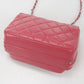 CHANEL Matelassé Lambskin Chain Shoulder Bag - Pink