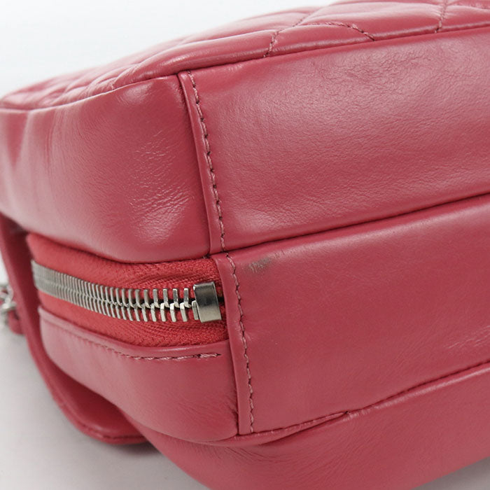 CHANEL Matelassé Lambskin Chain Shoulder Bag - Pink