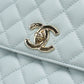 CHANEL Coco Handle 29 Matelasse Top Handle Caviar Leather Handbag with Chain Shoulder Bag - Blue