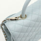 CHANEL Coco Handle 29 Matelasse Top Handle Caviar Leather Handbag with Chain Shoulder Bag - Blue
