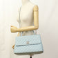 CHANEL Coco Handle 29 Matelasse Top Handle Caviar Leather Handbag with Chain Shoulder Bag - Blue