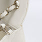 CHANEL Matelassé Lambskin Chain Shoulder Bag - White x Black