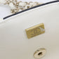 CHANEL Matelassé Lambskin Chain Shoulder Bag - White x Black