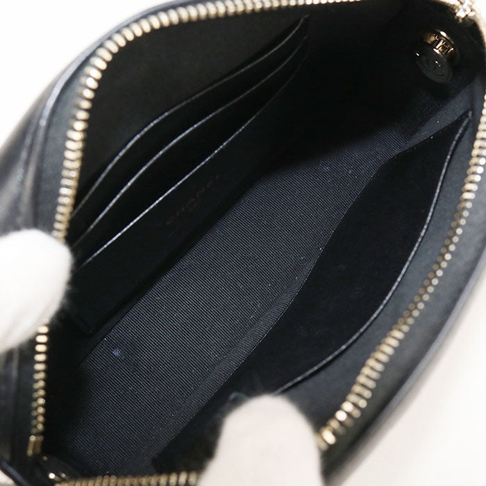 CHANEL Matelassé Lambskin Chain Shoulder Bag - Black