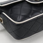 CHANEL Matelassé Lambskin Chain Shoulder Bag - Black