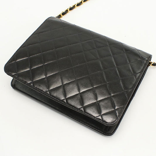 CHANEL Matelassé Lambskin Chain Shoulder Bag - Black 