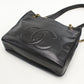 CHANEL Coco Mark Caviar Leather Chain Shoulder Bag - Black