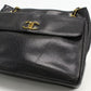CHANEL Coco Mark Caviar Leather Chain Shoulder Bag - Black