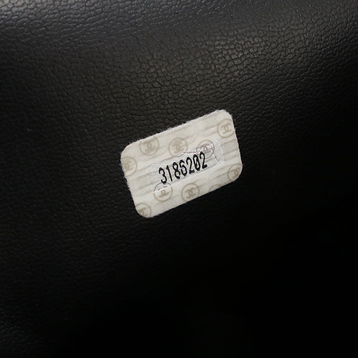 CHANEL Coco Mark Caviar Leather Chain Shoulder Bag - Black