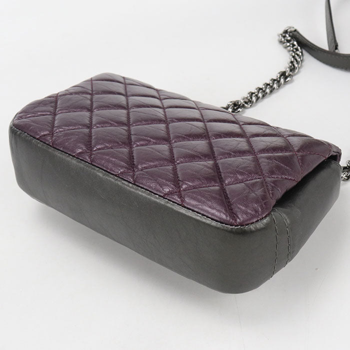 CHANEL Matelassé Lambskin Chain Shoulder Bag - Purple