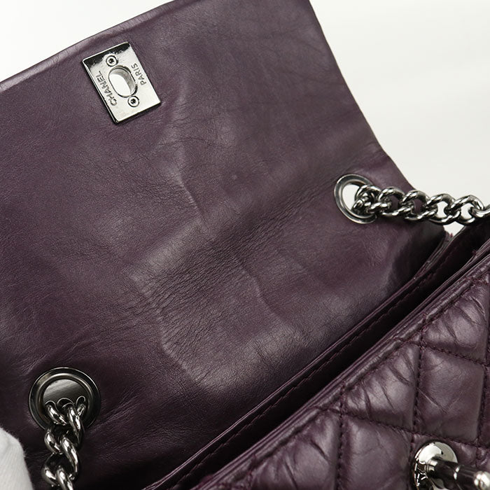 CHANEL Matelassé Lambskin Chain Shoulder Bag - Purple