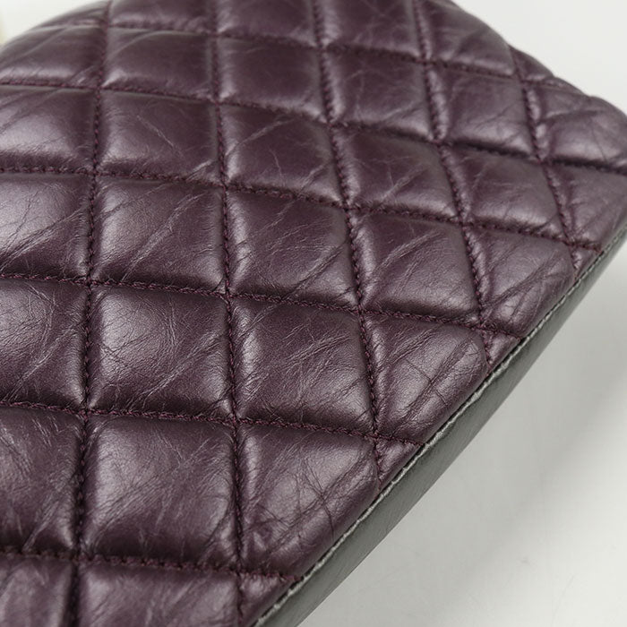 CHANEL Matelassé Lambskin Chain Shoulder Bag - Purple