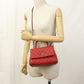 CHANEL Matelasse Coco Handle Caviar Leather Handbag with Chain Shoulder Bag - Red