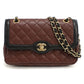 CHANEL Matelassé Lambskin Chain Shoulder Bag - Wine Red