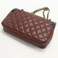 CHANEL Matelassé Lambskin Chain Shoulder Bag - Wine Red