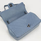 CHANEL Chevron Lambskin Chain Shoulder Bag - Blue