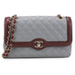 CHANEL Matelassé Lambskin Chain Shoulder Bag - Grey